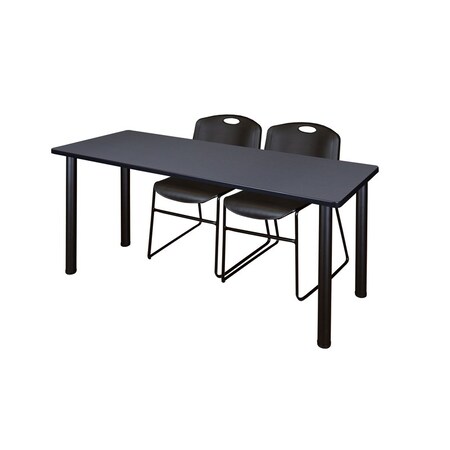 Kee Rectangle Tables > Training Tables > Kee Table & Chair Sets, 72 W, 24 L, 29 H, Grey MT7224GYBPBK44BK